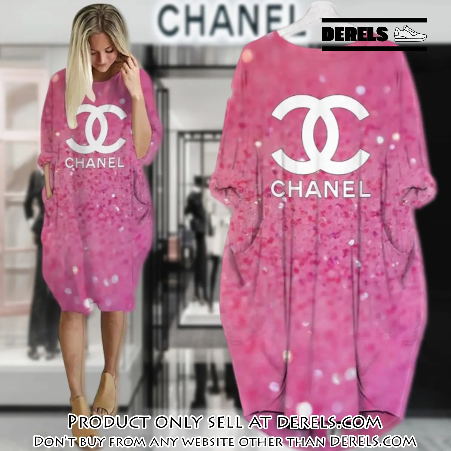 Chanel bling batwing pocket dress luxury brand for women pd076 dr2423698